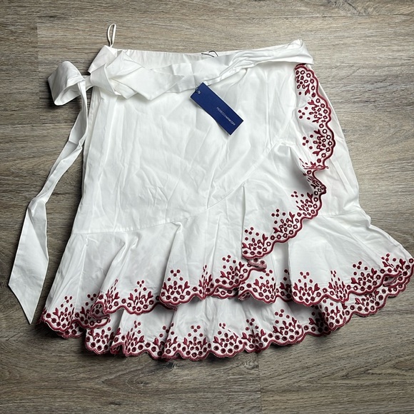 Rebecca Minkoff Alice Perforated Pattern A-Line Layered Skirt - Picture 6 of 16